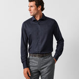 CMSK13105412 | Navy Solid Texture Knit Sport Shirt