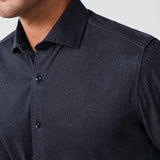 CMSK13105412 | Navy Solid Texture Knit Sport Shirt