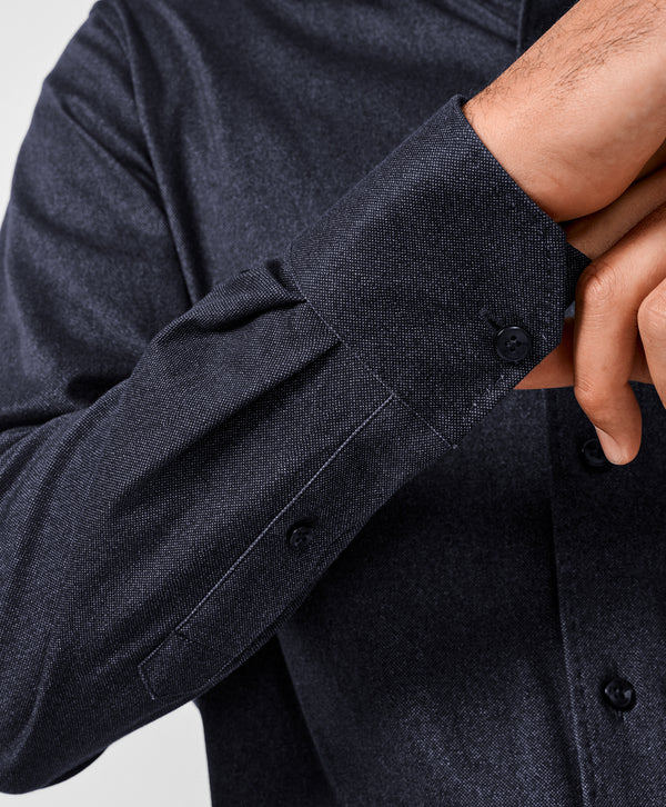 CMSK13105412 | Navy Solid Texture Knit Sport Shirt