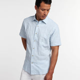 CSSM12016454 | Sky Linen Blend Jacquard Short Sleeve Shirt
