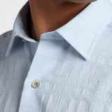 CSSM12016454 | Sky Linen Blend Jacquard Short Sleeve Shirt