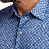 CSSM12216412 | Navy Neat Print Short Sleeve Shirt