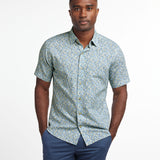 CSSM12401344 | Sage Floral Linen Blend Short Sleeve Shirt