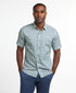 CSSM12401344 | Sage Floral Linen Blend Short Sleeve Shirt