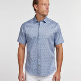 CSSM12407412 | Navy Botanical Print Short Sleeve Shirt