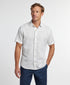CSSM12505110 | White Paisley Linen Blend Short Sleeve Shirt