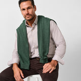 CMSK13829297 | Chocolate & White Check Knit Sport Shirt