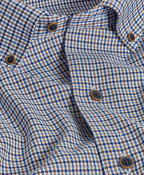 CBBD07222427 | Blue & Chocolate Royal Oxford Check Shirt