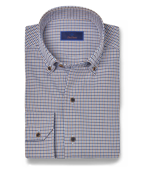 CBBD07222427 | Blue & Chocolate Royal Oxford Check Shirt
