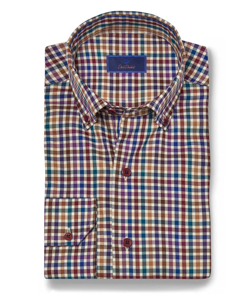 CBBD07846588 | Purple Multi Twill Check Shirt