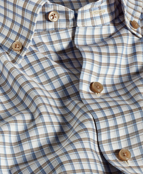 CBBD12831296 | Dune & Blue Twill Check Sport Shirt