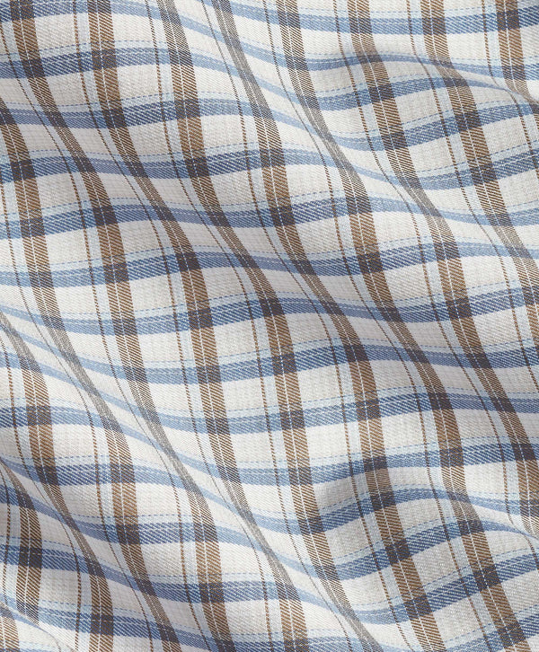 CBBD12831296 | Dune & Blue Twill Check Sport Shirt