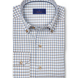 CBBD12831296 | Dune & Blue Twill Check Sport Shirt