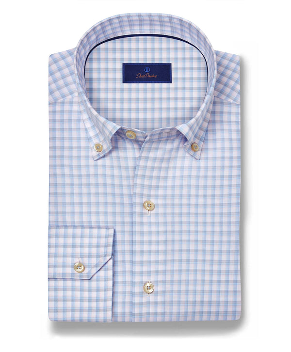 CBBD12832686 | Pink & Sky Twill Check Sport Shirt