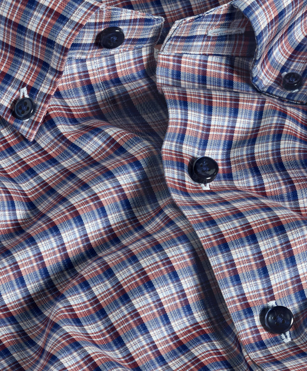 CBBD13826401 | Navy & Spice Check Sport Shirt
