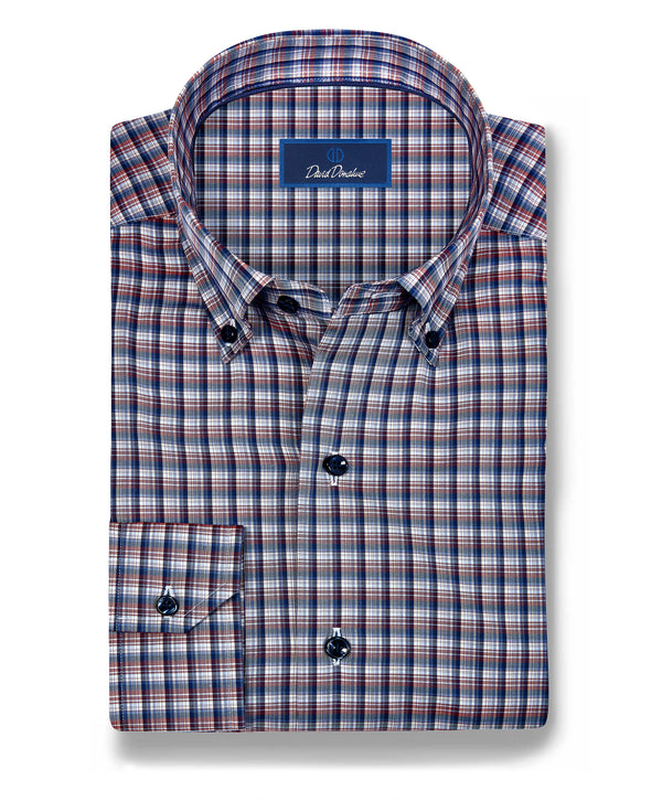 CBBD13826401 | Navy & Spice Check Sport Shirt