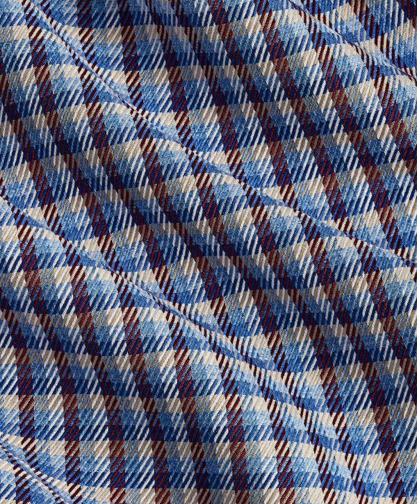 CBBD13831457 | Blue & Merlot Melange Check Sport Shirt