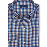 CBBD13831457 | Blue & Merlot Melange Check Sport Shirt