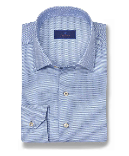CBSM10014423 | Blue Micro Print Sport Shirt