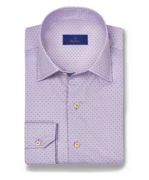 CBSM10017455 | Sky & Lilac Micro Geometric Print Sport Shirt