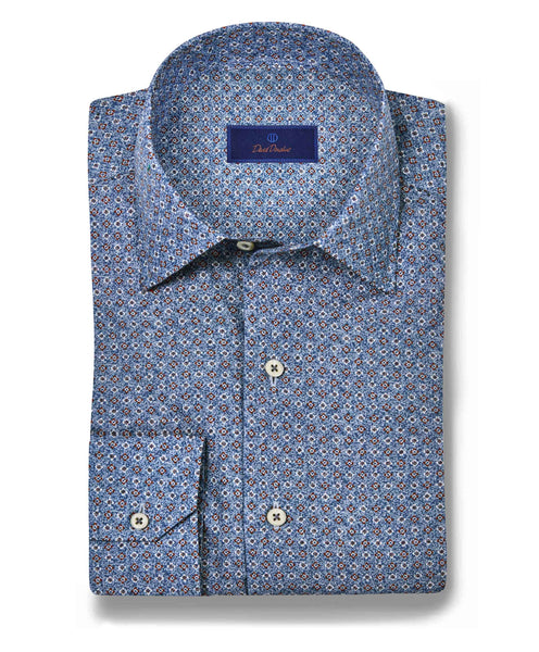 CBSM10204476 | Denim Textured Neat Print Sport Shirt