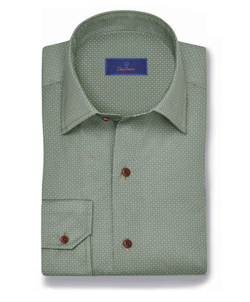 CBSM11017335 | Sage Micro Geometric Print Sport Shirt
