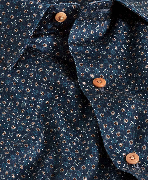 CBSM11209412 | Navy Micro Geometric Print Sport Shirt