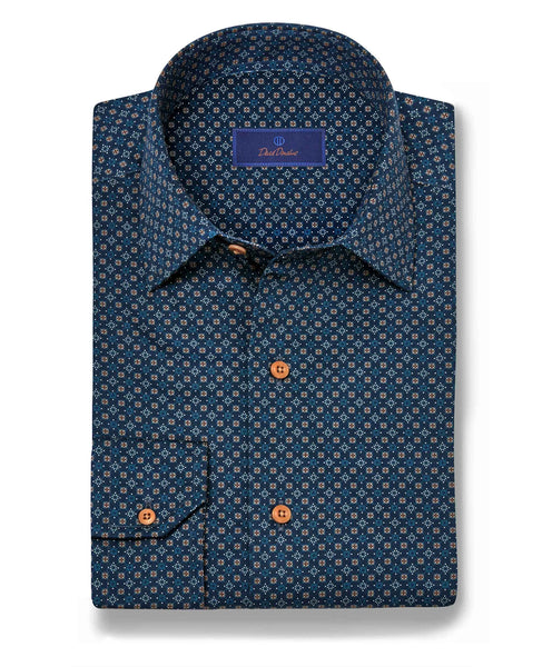 CBSM11209412 | Navy Micro Geometric Print Sport Shirt