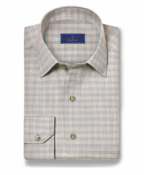 CBSM11825344 | Sage Check Cashmere Blend Sport Shirt