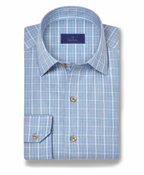 CBSM11827454 | Sky Check Cashmere Blend Sport Shirt