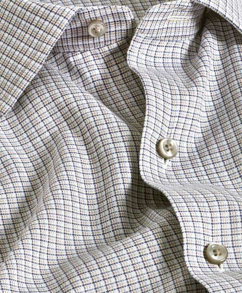 CBSM11828449 | Blue Check Cashmere Blend Sport Shirt