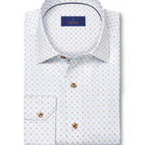 CBSM12215121 | White & Sand Neat Print Sport Shirt
