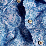 CBSM12500496 | Navy & Pink Paisley Linen Blend Sport Shirt