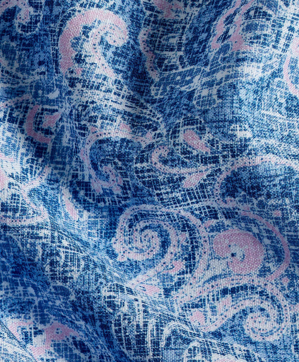 CBSM12500496 | Navy & Pink Paisley Linen Blend Sport Shirt