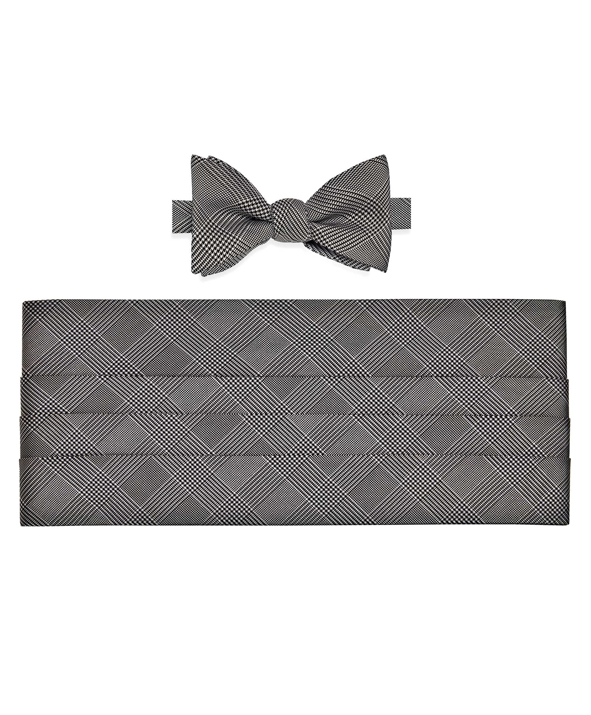 david donahue CH07896910 | Prince of Wales Self-Tie Bow Tie & Cummerbund Set Accessories
