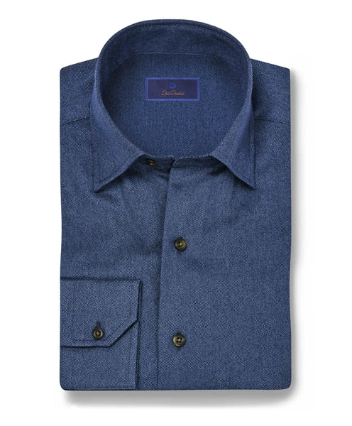 CHBD07013423 | Blue Oxford Print Shirt