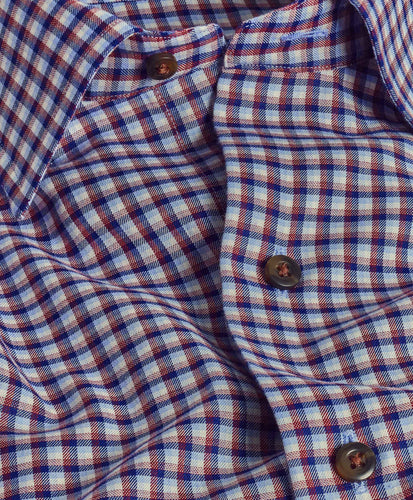 blue micro check shirt