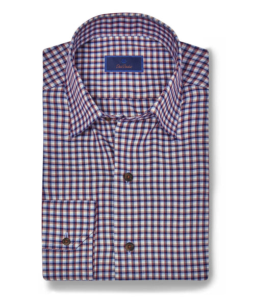 blue micro check shirt
