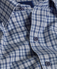 CHBD08846497 | Blue & Gray Washed Poplin Check Shirt