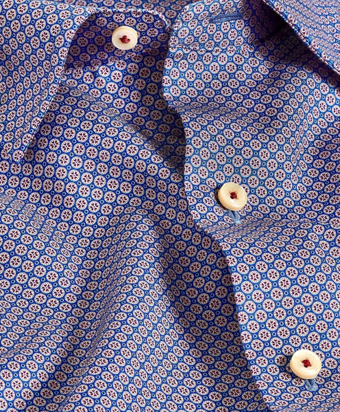 CHBD11208423 | Blue Geometric Print Sport Shirt