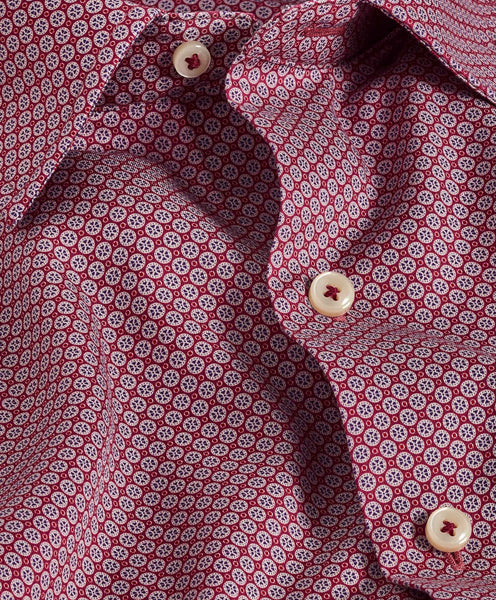 CHBD11208652 | Berry Geometric Print Sport Shirt