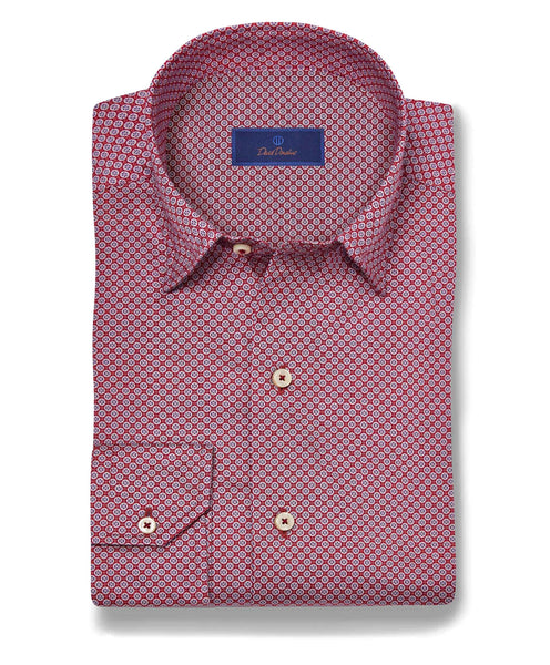 CHBD11208652 | Berry Geometric Print Sport Shirt