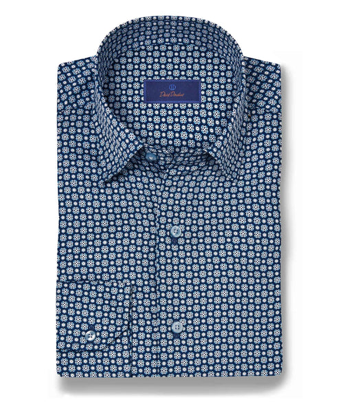 CHBD11603412 | Navy Geometric Print Sport Shirt