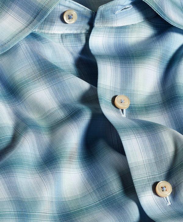CHBD12824448 | Blue & Green Twill Check Sport Shirt