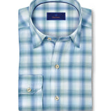 CHBD12824448 | Blue & Green Twill Check Sport Shirt