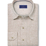 CHBD12825124 | White & Dune Linen Check Sport Shirt
