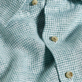 CHBD12825132 | Green Linen Check Sport Shirt