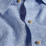 CHBD12825155 | Navy Linen Check Sport Shirt