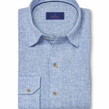 CHBD12825155 | Navy Linen Check Sport Shirt