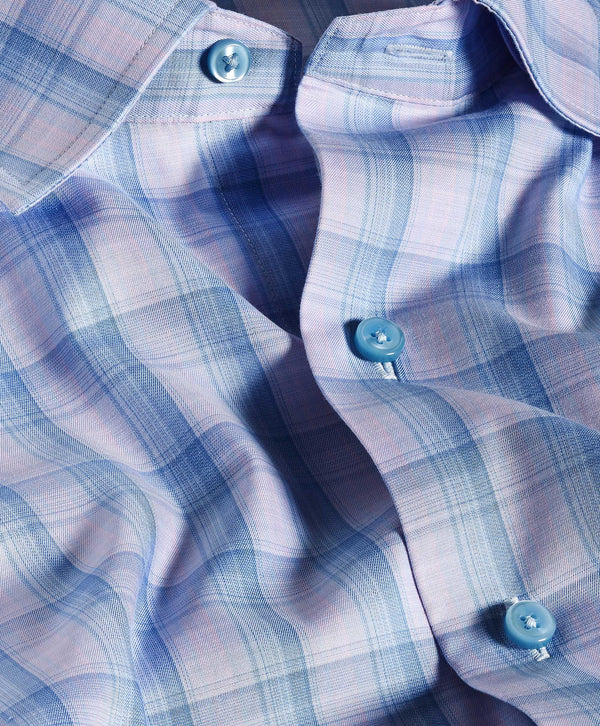 CHBD12829467 | Blue & Pink Twill Check Sport Shirt